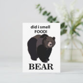 クマは食べ物のクマの匂いをおもしろい嗅いだ ポストカード (スタンド正面)