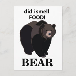 クマは食べ物のクマの匂いをおもしろい嗅いだ ポストカード