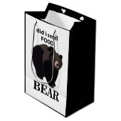 クマは食べ物のクマの匂いをおもしろい嗅いだ ミディアムペーパーバッグ (正面アングル)