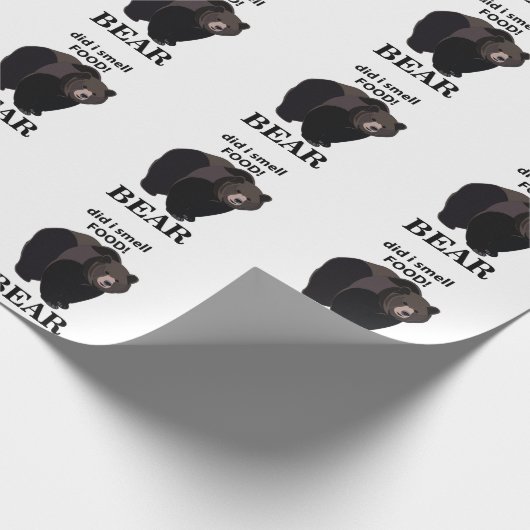 クマは食べ物のクマの匂いをおもしろい嗅いだ ラッピングペーパー (角)