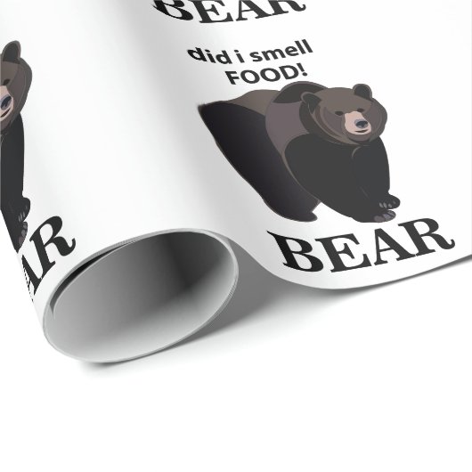 クマは食べ物のクマの匂いをおもしろい嗅いだ ラッピングペーパー (ロールコーナー)
