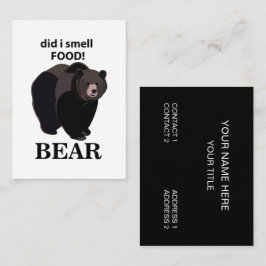 クマは食べ物のクマの匂いをおもしろい嗅いだ 名刺