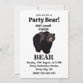 クマは食べ物のクマの匂いをおもしろい嗅いだ 招待状 (正面)