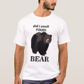 クマは食べ物のクマの匂いをおもしろい嗅いだ Tシャツ (正面)