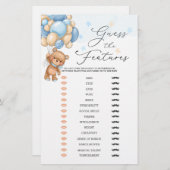 クマは、ベビーの特徴ベビーシャワーゲーム (正面/裏面)