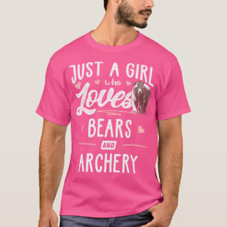 クマやアーチェリーベアを愛する女の子 Tシャツ