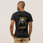 クマよ強くあれ 強力な野生の力の主張 Tシャツ (裏面フル)