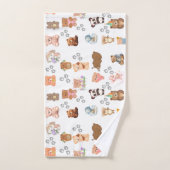 クマをテーマにしたシームレスなデザインタオルセット バスタオルセット (ハンドタオル)