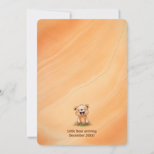 クマをテーマにしたベビーシャワー招待状 招待状 (裏面)