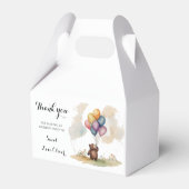 クマをテーマにした赤男女兼用ちゃんシャワー フェイバーボックス (裏面サイド)