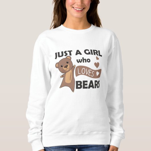 クマを愛する女の子 – Sweet Bear スウェットシャツ (正面)
