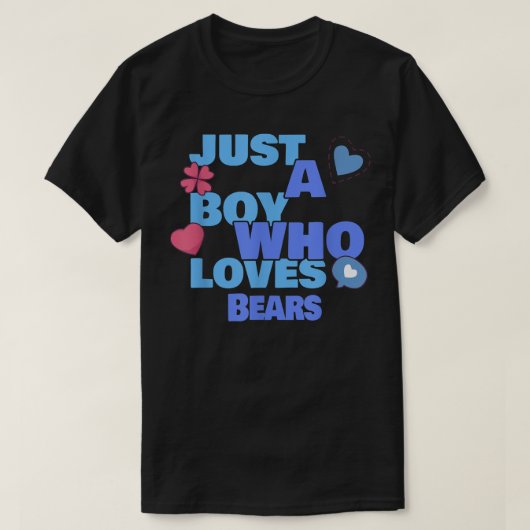 クマを愛する少年 Tシャツ (デザイン正面)