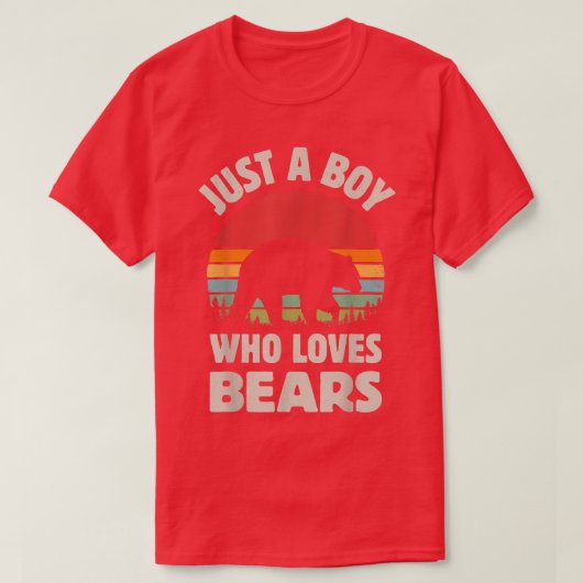 クマを愛する男の子だけクマ男性のレトロヴィンテージ Tシャツ (デザイン正面)