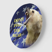クマを突っ込むな ラージ壁時計 (傾斜)