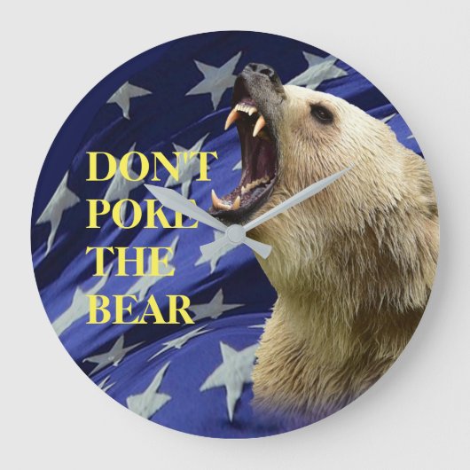クマを突っ込むな ラージ壁時計 (正面)