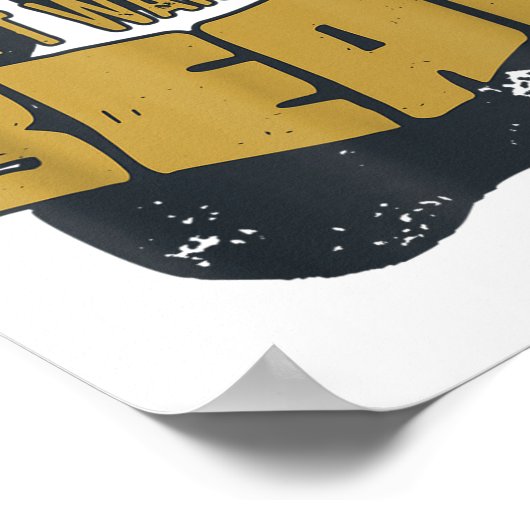 クマを起こすなTシャツ。 クマの爪を怖がれ&amp ポスター (角)