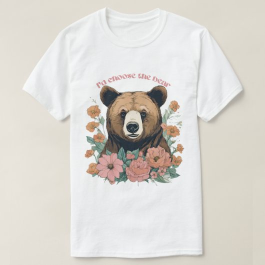 クマを選ぶわ Tシャツ (デザイン正面)
