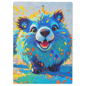 クマカラフル抽象芸術動物デザイン クリップボード (裏面)