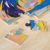 クマカラフル抽象芸術動物デザイン ジグソーパズル (側面)