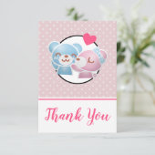 クマキスをするカワイイとかわいいありがとう サンキューカード (スタンド正面)