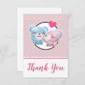 クマキスをするカワイイとかわいいありがとう サンキューカード (正面/裏面)