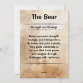 クマトーテム精霊動物の意味カード シーズンカード (裏面)