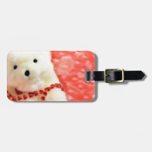 クマハートとバレンタインデーへの愛 ラゲッジタグ (正面横)