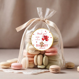 クマハートバルーン赤ベビーシャワー ラウンドシール