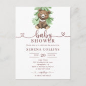 クマハート書道4写真ベビーシャワー ポストカード (正面)