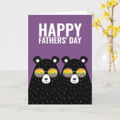 クマパパ達よ、ゲイの父の日おめでとう カード (黄色い花)