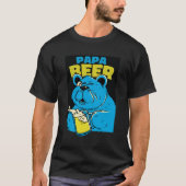 クマパパ飲みビール Tシャツ (正面)