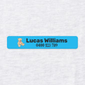 クマパーソナライズされた名・電話番号アイロン ラベル (デザイン2)