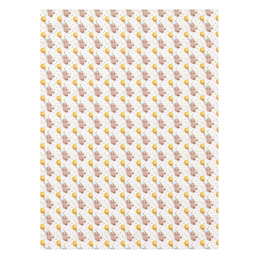 クマパーティー動物誕生日テーブルクロス – Teddy Bear テーブルクロス (正面)