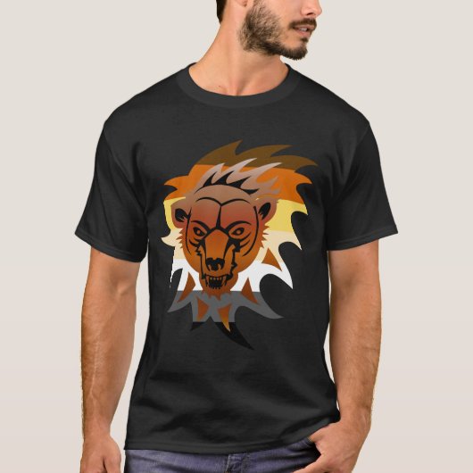 クマプライド国旗のうなり熊 Tシャツ (正面)