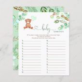 クマベビー名レースベビーシャワーゲーム (正面/裏面)