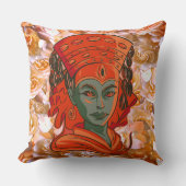 クマリ女性顔 クッション (正面)