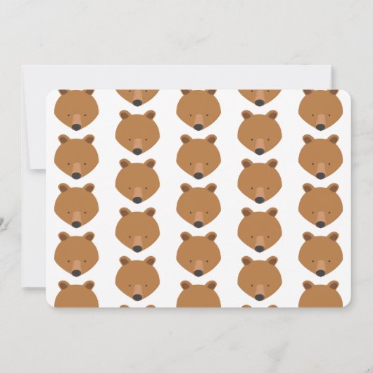 クマ二匹の動物の第二誕生日 招待状 (裏面)