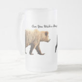 クマ付きのフロステッド·マグ フロストグラスビールジョッキ (正面左)