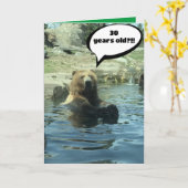 クマ付きカスタマイズ可能な折り畳み誕生日カード カード (黄色い花)