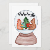 クマ付きスノーグローブ シーズンカード (正面/裏面)