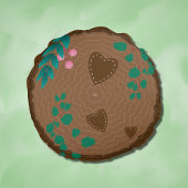 クマ付き木版子供部屋ルームモノグラム枕 ラウンドクッション