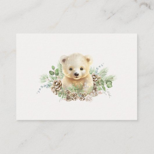 クマ冬の赤ちゃんシャワーブックベビー挿入用 エンクロージャーカード (裏面)