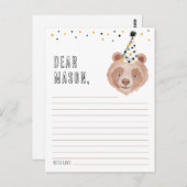 クマ初誕生日タイムカプセルカード – Teddy Bear ポストカード (正面/裏面)