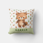 クマ動物パターンフォレスト子供部屋 クッション (正面)