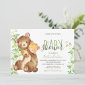 クマ動物動物園ジャングルベビーシャワー招待状 招待状 (スタンド正面)
