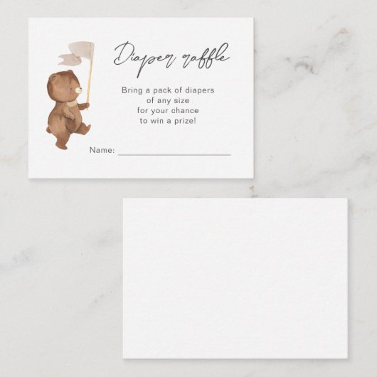 クマ国旗おむつラッフルエンクロージャカード エンクロージャーカード (正面/裏面)