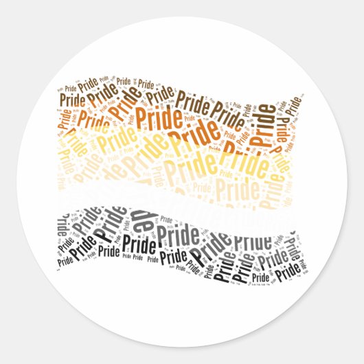 クマ国旗の言葉のパターン ラウンドシール (正面)