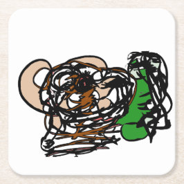 クマ好き スクエアペーパーコースター