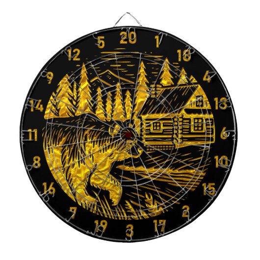 クマ威厳のあるをテーマにしたゲームアクセサリー ダーツボード (正面)