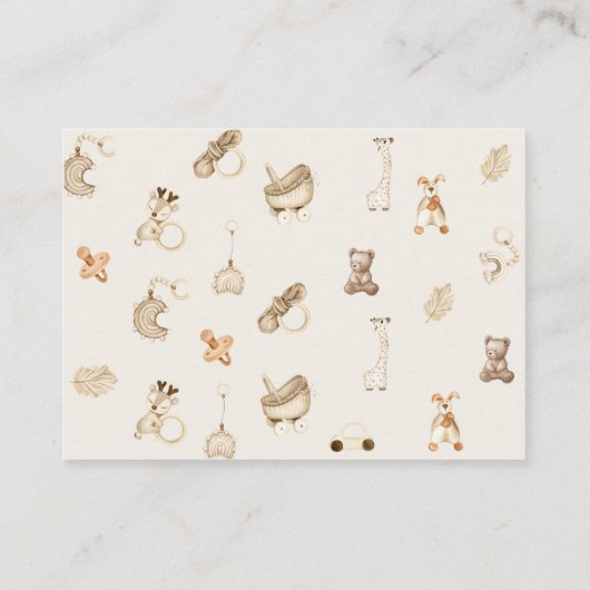 クマ子供部屋かわいい赤ちゃんシャワー予約リクエスト エンクロージャーカード (裏面)